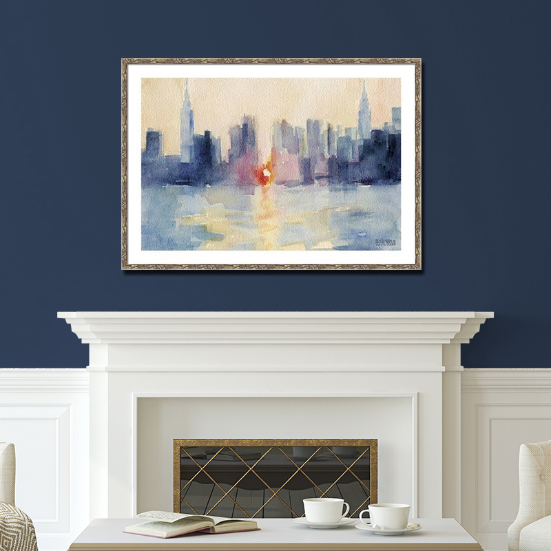 Manhattanhenge Abstract New York Skyline Painting - Canvas Wall Art ...