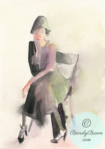 watercolor fashion art print |Beverly Brown Artist