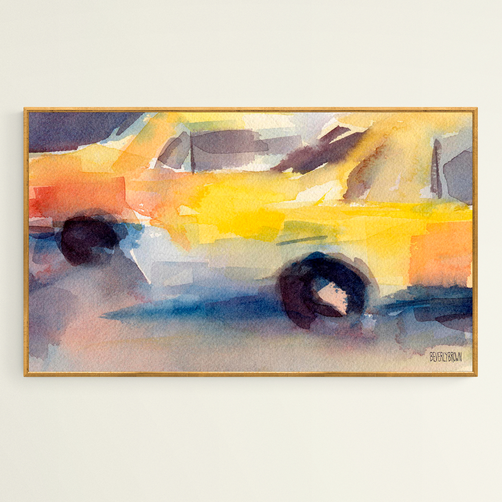 Taxi Cabs Beverly - Print - Giclée NYC Brown Artist